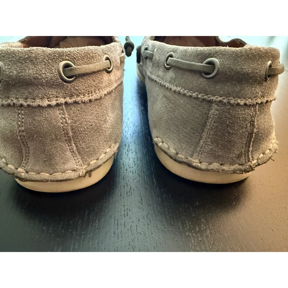 John Varvatos USA Mens Suede Boat Shoes Size 8M Gray Slip-On Deck Resortwear